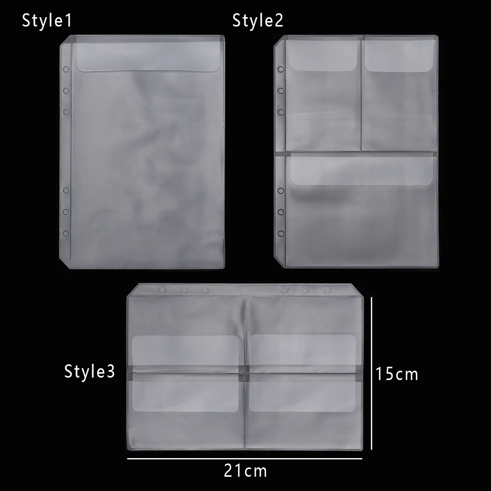 

1 PC A5 Zip Lock PVC Loose-leaf Storage Pouches Bag Document Postcard Template Organizer Clear Resealable Concise Collection