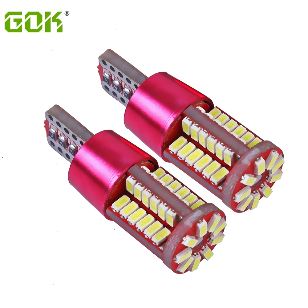 50 шт. T10 led canbus w5w супер яркий t10 57smd 3014 Светодиодная лампа без ошибок автомобиля маркер Автомобильный Клин лампочки на подвеску, сигнализирующий фонарь