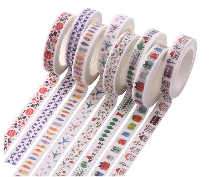 

8mm*7m home garden fruit feather washi masking adhesive decorative tape(1piece)