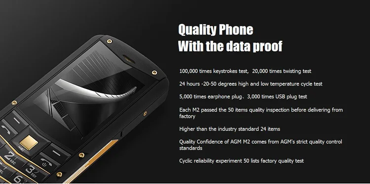 Stock in Europe AGM M2 Spreadtrum SC6531DA 2.4 Inch Screen Bluetooth IP68 Waterproof Dustproof Dropproof Dual SIM 2G Mobile Bar Phone
