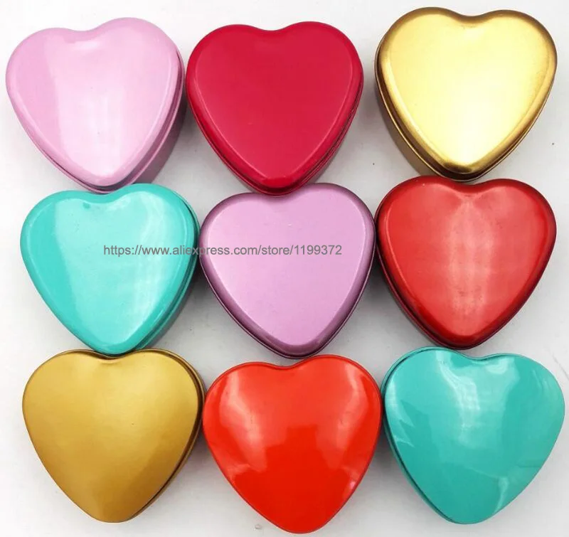 

100pcs Heart Shape Metal Tin Candy Box Hearted-Shape Wedding Favor Gift Favours Wedding Party Free Shipping
