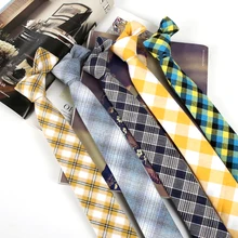 Галстук с рисунком «Шотландка» тонкий узкий мода галстук Для мужчин s вечерние Gravatas corbatas студент 6 см Повседневное галстук в цветочек для Для женщин и Для мужчин