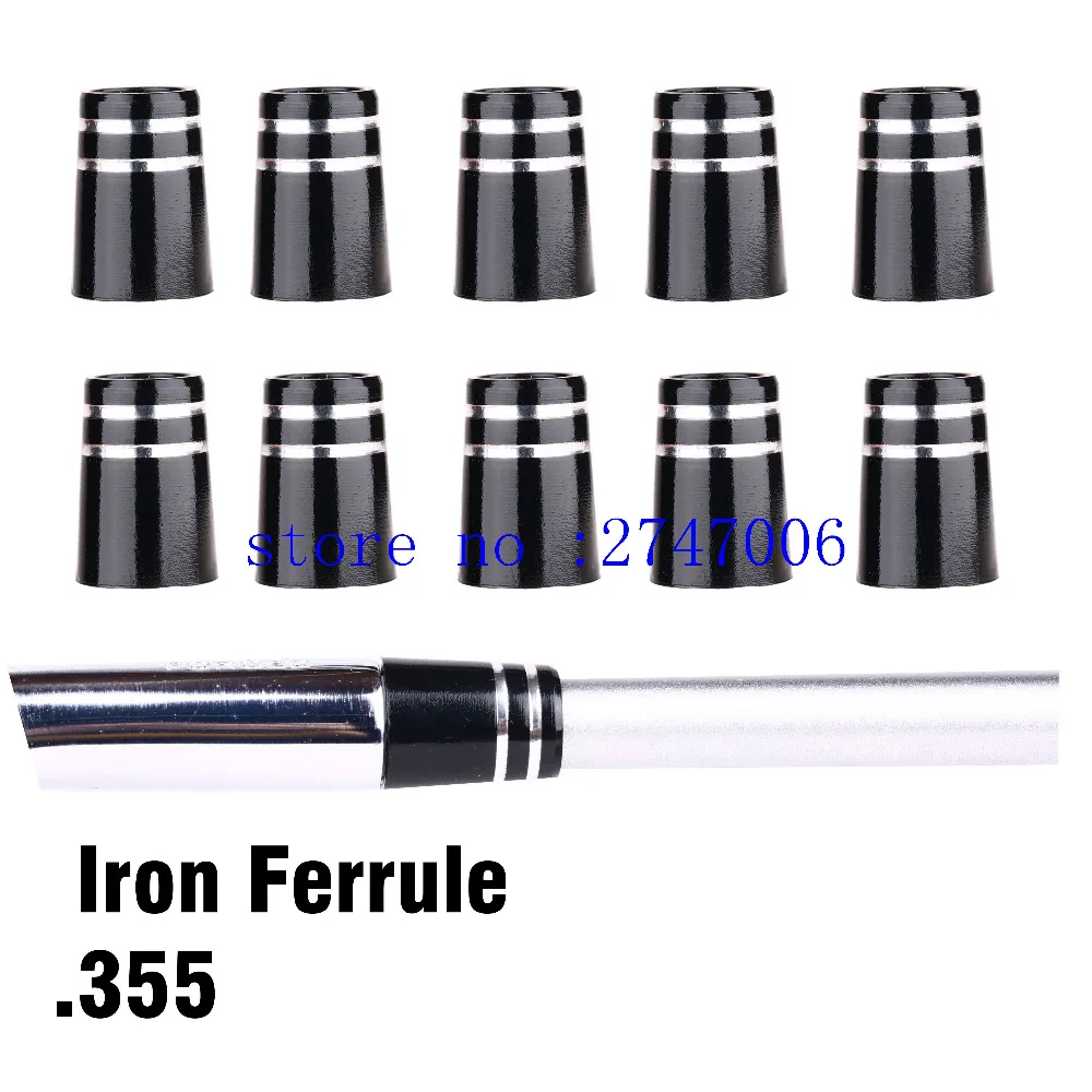 Black Golf Ferrules .355 For Taper Tip Iron Wedge +double silver trim rings OEM ODM Availablein