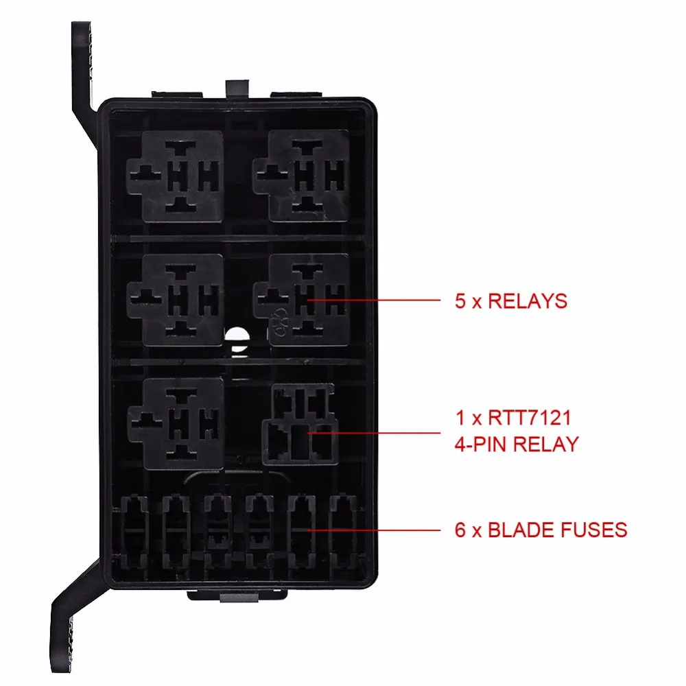 6-Way предохранитель реле держатель гнезда коробки для авто SUV внедорожный пикап универсальный предохранитель реле держатель