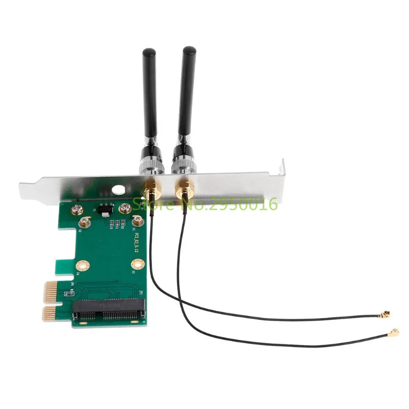 Беспроводной Wi-Fi сетевой карты Mini PCI-E для PCI-E 1X переходник Настольный + 2 антенн C26