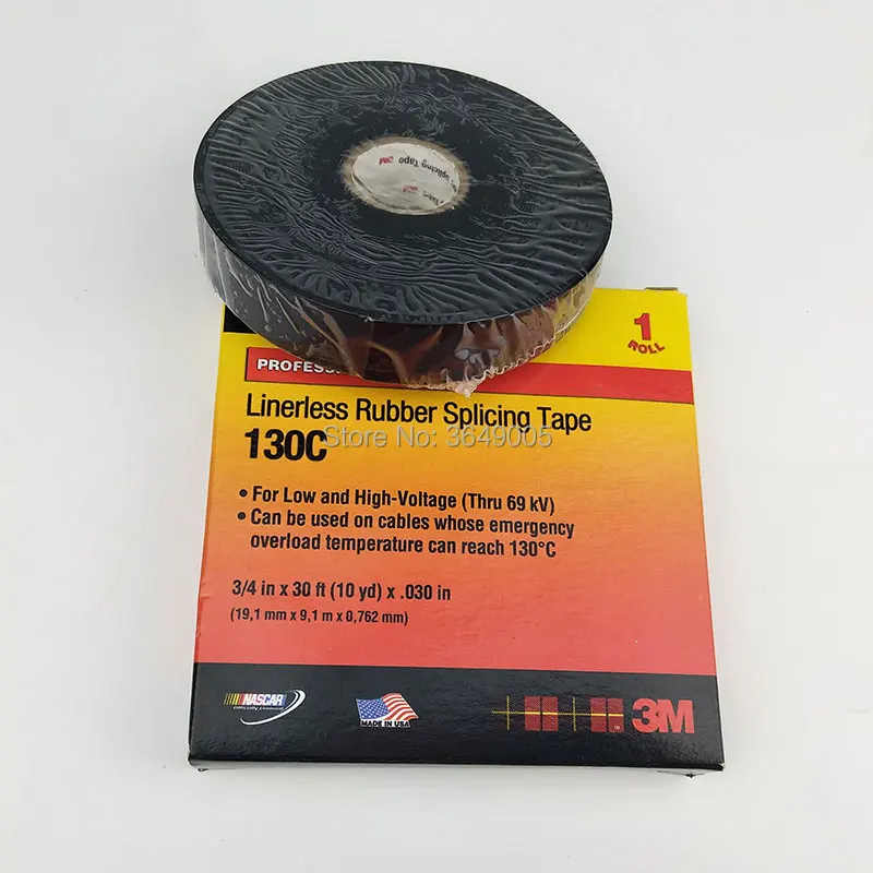 

3M Linerless Rubber Splicing Tape 130C Highly conformable rubber-resin adhesive and the self-fusing 19mm*9.1mm