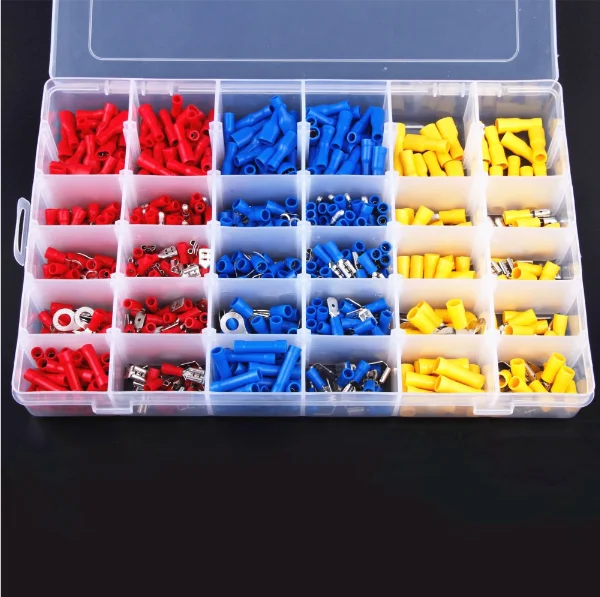 

720Pcs/lot Assorted Insulated Electrical Wire Terminals Crimp Connector Spade Set Red Yellow Blue