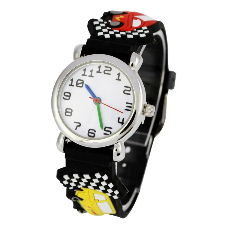 New Cute Cartoon Waterproof Wristwatches 3D Child Watches Cartoon car