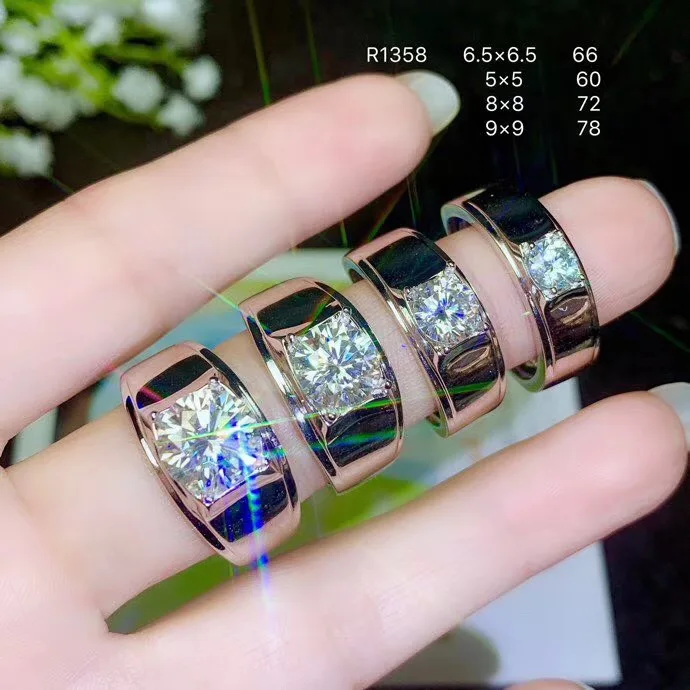 925 Silver moissanite Men's Ring, classic style, the world's popular gemstones, beautiful fire. The price is reasonable. whol 925 Silver moissanite Men's Ring, classic style, the world's popular gemstones, beautiful fire. The price is reasonable. whol