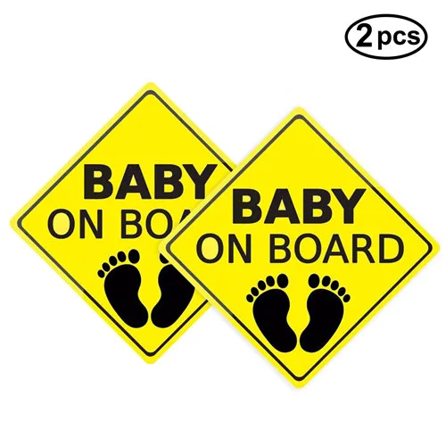 2 BABY ON BOARD WARNING SAFETY SIGN Sticker Vinyl Decal for car vehicle window