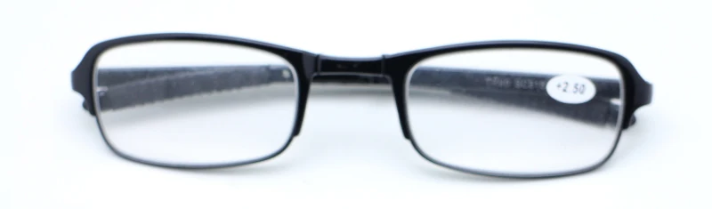 Розничной продажи, прочие легкий вес полный обод TR90 удобный складной унисекс очки для чтения с мини-чехол на молнии для старых для мужчин для женщин - Цвет оправы: black