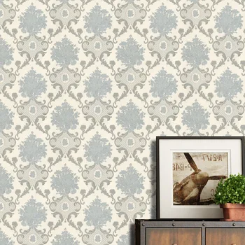 

European Pastoral Damask PVC Wallpaper Roll For Walls Bedding Room Vintage Damask Wall Paper Wall Coverings 10M Home Decor