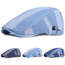 Мужская Стильная Высококачественная джинсовая кепка для гольфа, Регулируемая Кепка Newsboy, берет, новинка HATCS0302