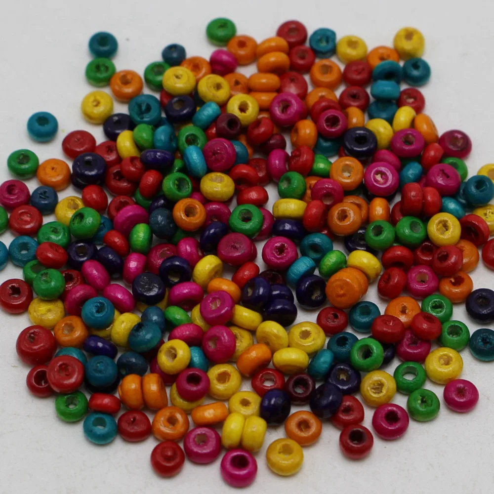 

2000 Mixed Color 3mm Round Wood Beads~Wooden