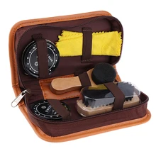 5 Pieces a Lot Shoes Care Kit with Case Shoe Polish Clean Cloth Shoe Care Tools