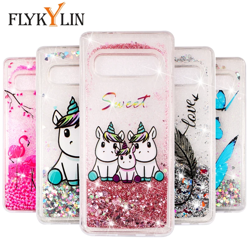 

FLYKYLIN Glitter Liquid Case For Samsung Galaxy S10 Case For Samsung S10e S8 S9 Plus S10+ Phone Cover Soft Silicon Dynamic Coque