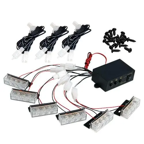 10x) 18 LED Lumiere Flash Stroboscope Strobe Clignotant Blanc dUrgence for Voiture