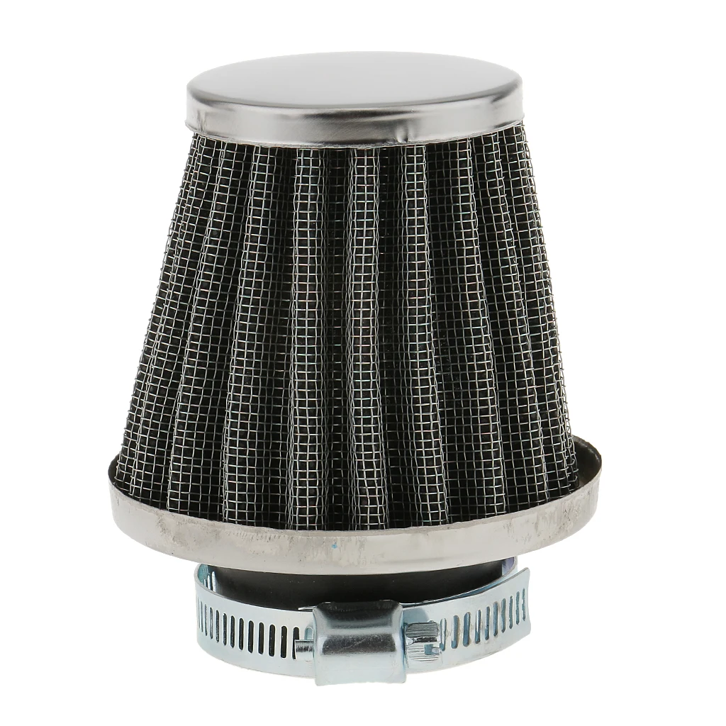 Universal 39mm Head Cleaner Filter Cone Mesh Air Intake Filter Cleaner for Universal motorcycle Motorbike Black Silver