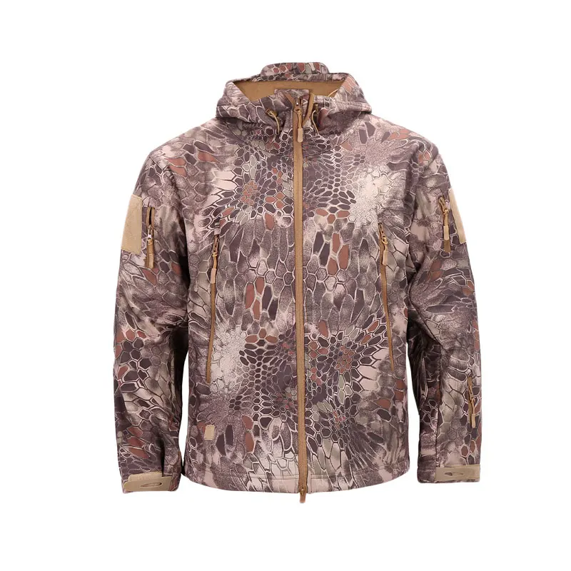 2018 Autumn Winter Men Jacket Tactical Windbreaker Camo Coat Waterproof Polar Warm Soft shell jackets Army Fleece Outwear Hooded | Мужская