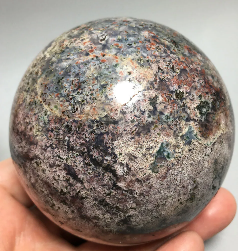 

803g NATURAL OCEAN JASPER QUARTZ CRYSTAL BALL HEALING wedding souvenirs guests