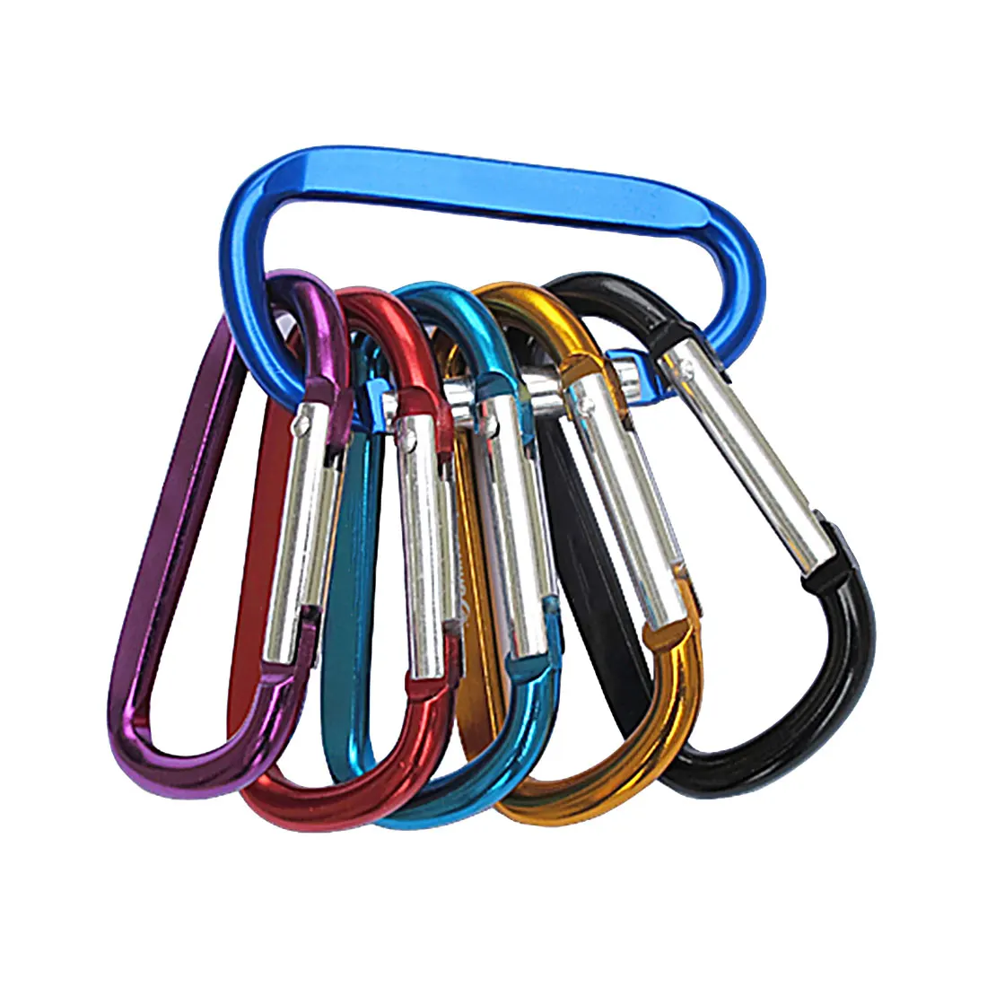 

3Pcs Aluminum Alloy D Shape Carabiner Screw Lock Bottle Hook Buckle Hanging Padlock Key Chain Camping Hiking
