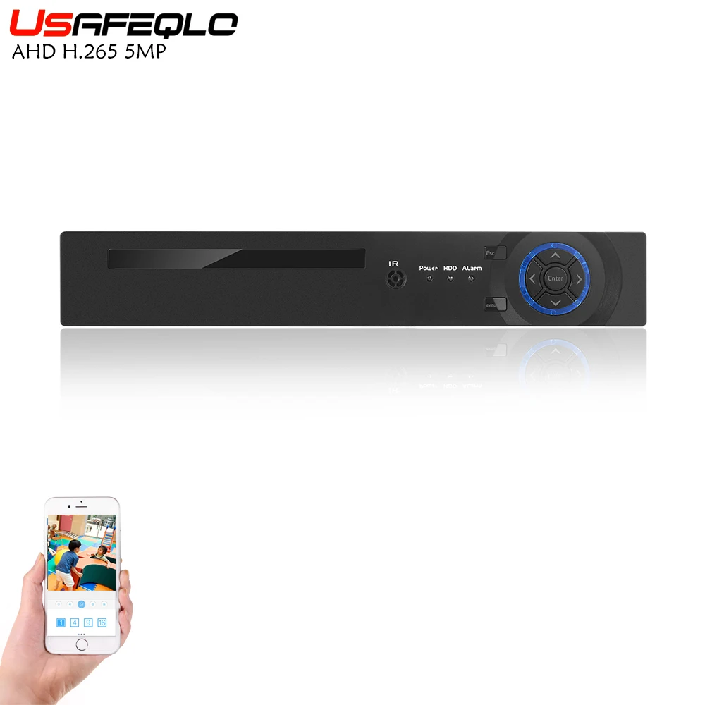 USAFEQLO 4CH 8CH AHD H.265 5MP Гибридный DVR 1 в 5 CCTV Поддержка камера P2P аудио вход XMEye |