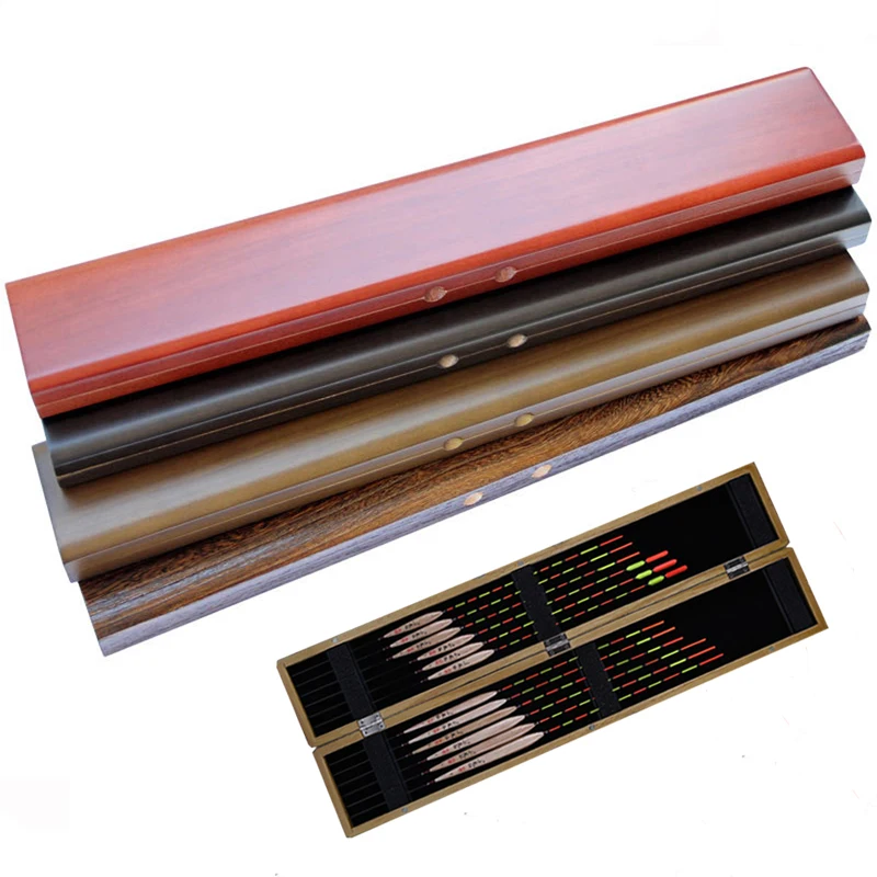 

1PCS Wood Fishing Float Box Fishing Wooden Fishing Float 4 Color Bobber Buoy Buoyage Storage Case For Float Fishing Tackle Box