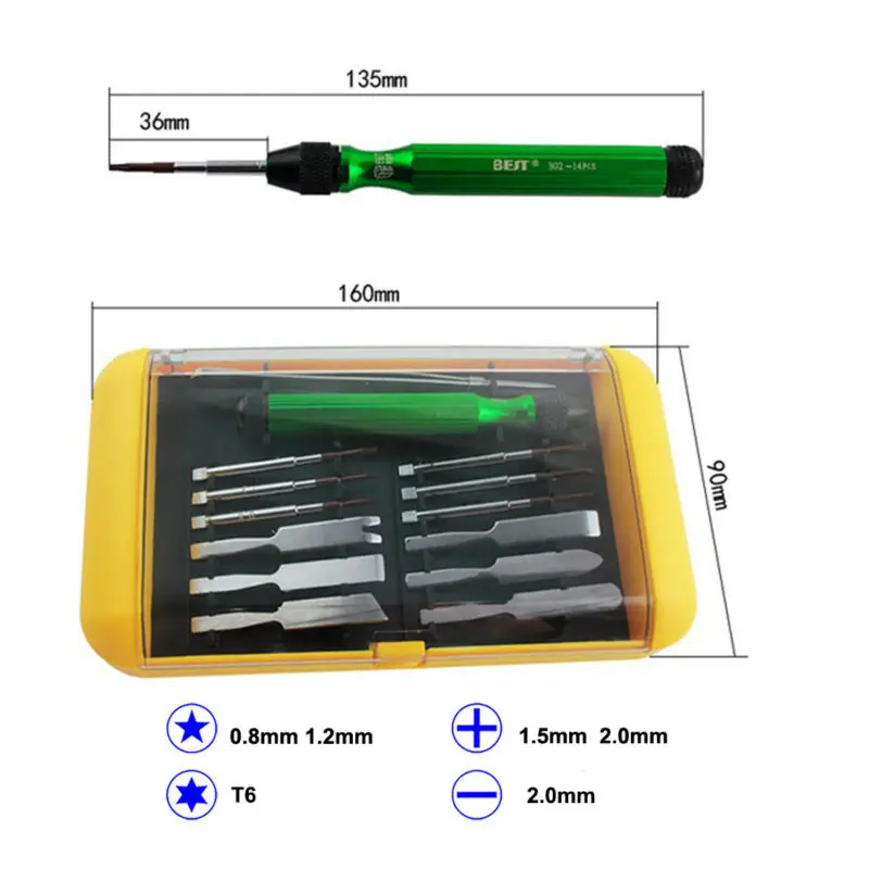 14 шт. лучшие-302 набор мультиинструмент Multi Tool ручные инструменты для ремонта инструмент для открытия Набор прецизионных отверток для iPhone