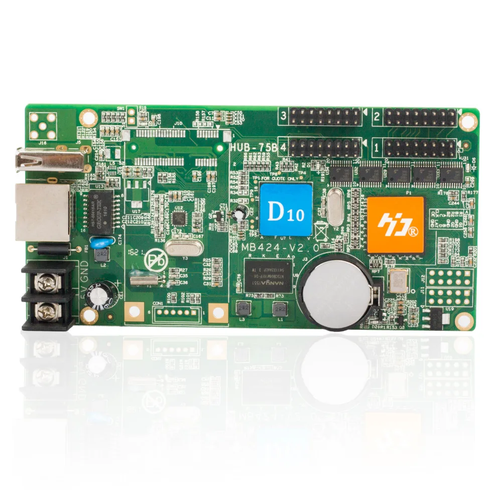 Shenzhen HD D10 led module control card 4 HUB75 asynchronous data interface lintel RGB full color