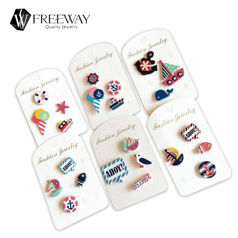 6 Style New Pattern Navy Style Cute Cartoon Brooch Accessories Woman