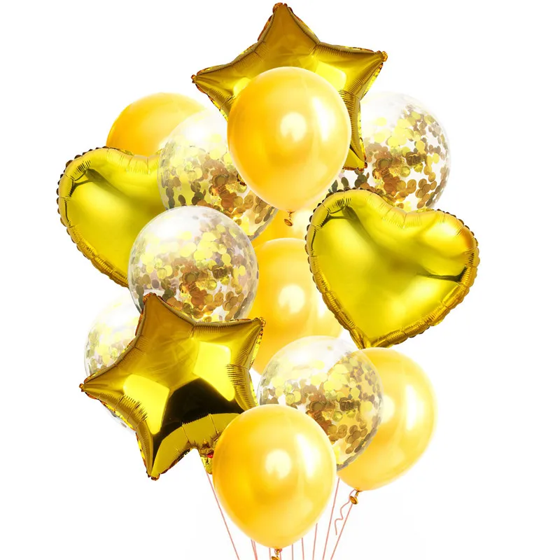 14 шт./лот, набор конфетти из смешанного розового золота с воздушным шаром на день рождения, воздушный шар на свадьбу, день рождения, декоративный шар, сделай сам