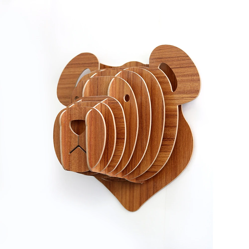 carved wood animal head wooden animal heads wall animal headin