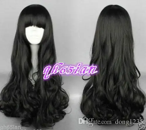 100%Free shipping New High Quality Fashion Picture Indian Mongolian wigs>>Hot Sell! New lladies girl long Vogue Black Fashion Jewelry Findings