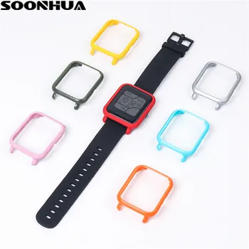

SOONHUA Slim Colorful Watch Frame PC Case Cover Protect Shell For Huami Amazfit Bip Younth Watch Hard Plastic Protective Case