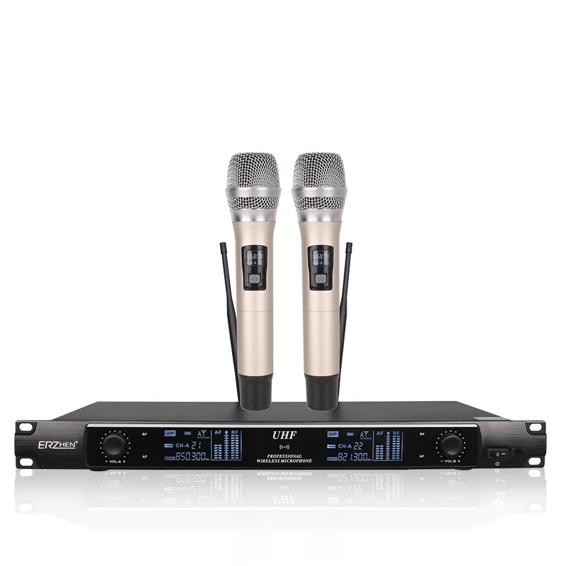 

Wireless SystemX-2600 Professional Microphone 2 Channel VHF Professional 2 Handheld Microphone Stage Karaoke Wireless Microphone