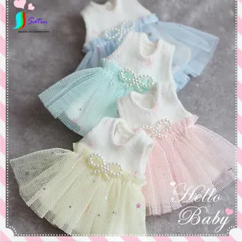 

Beautiful Fashion Pink Green Blue Yellow Cute Lady Doll Dress Suitable For ob11/12 Points bjd/8 Points Bjd 2pcs/lot S666P