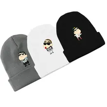 Мода «унисекс»; Симпатичные Аниме Crayon Shin-chan шапочка из хлопка Вязаные Лыжные Лыжная Шапочка эластичная мягкая шапка для косплея, теплая одежда для девочек, подарок на день Святого Валентина