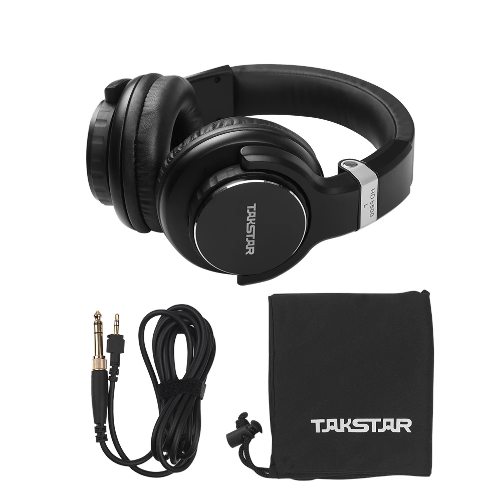 TAKSTAR HD 5500 Накладные Наушники Профессиональные студийные DJ наушники с шумоподавлением Проводная гарнитура для мониторинга записи музыки