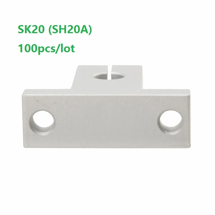 

100 шт./лот SK20 SH20A внутренний диаметр 20 мм вал линейный рельсовый вал опорный подшипник CNC маршрутизатор 3D принтер части