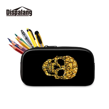 

Dispalang Skull Print Cool Makeup Pouch Office School Supplies Pencil Case Bag Big Capacity Storage Pen Bag Stationery Purse