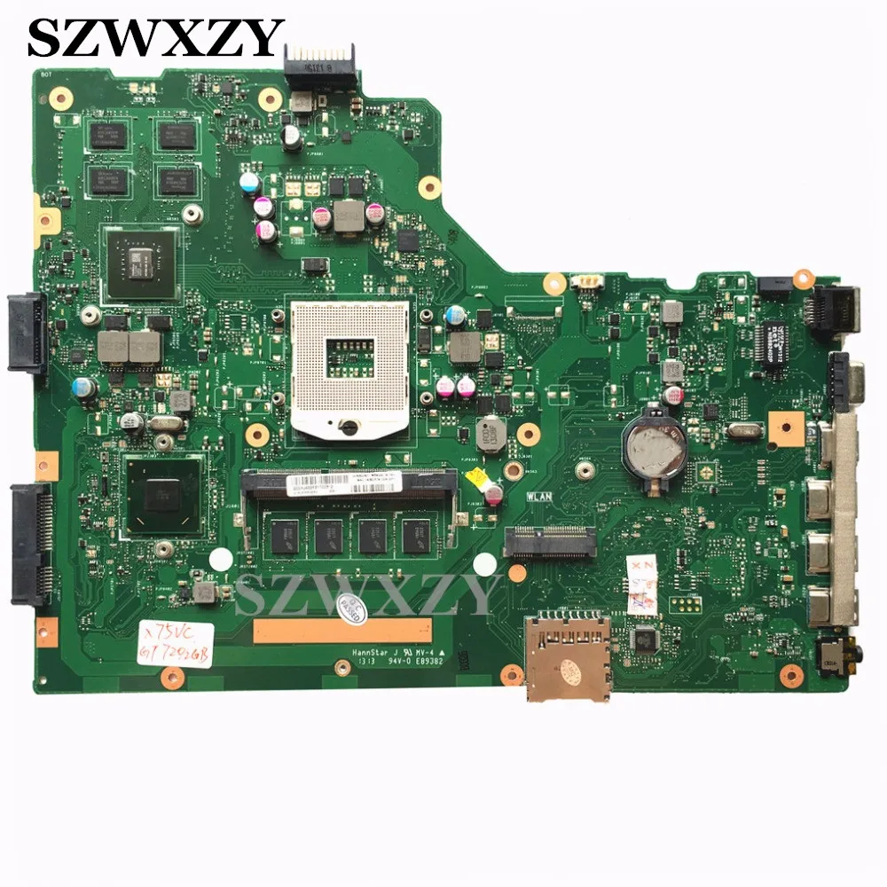 

For ASUS X75VC X75VB X75VD REV:2.0 Laptop Motherboard HM76 4GB RAM Not Repaired