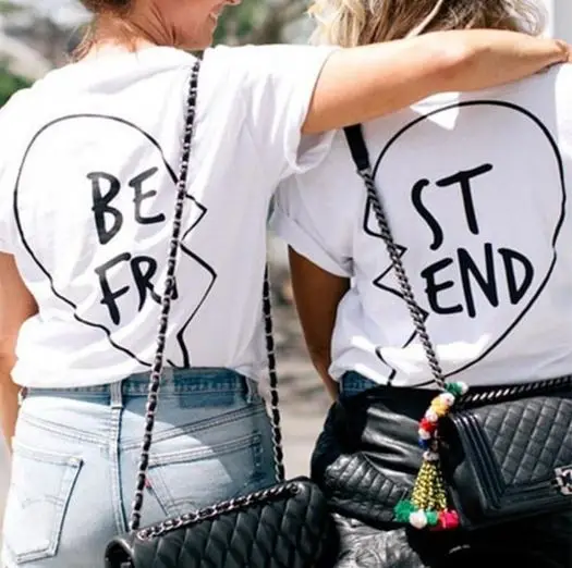 

Best friend explosive letter printing Graphic shirt Fashion Clothes summer tshirt Clothing T-Shirt Women Funny Fashion tops tees