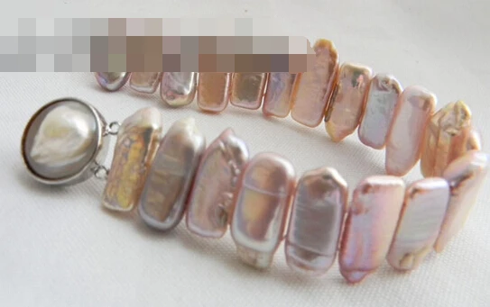 

FREE SHIPPING>>>@@ > 09444 Lavender Rectangle Baroque Freshwater Pearl Bracelet