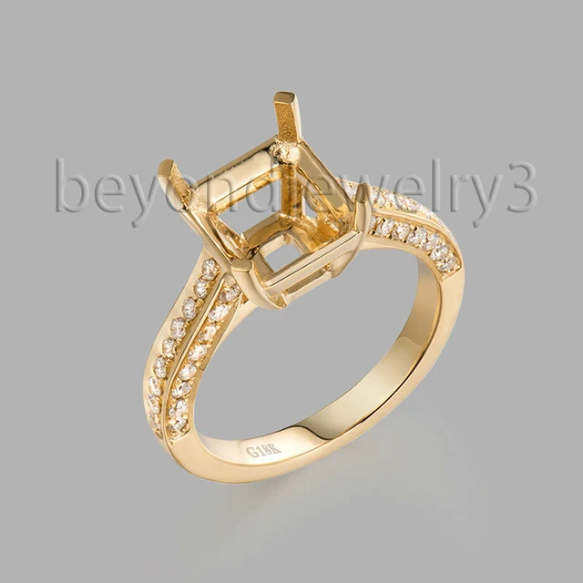 Yellow gold diamond settings