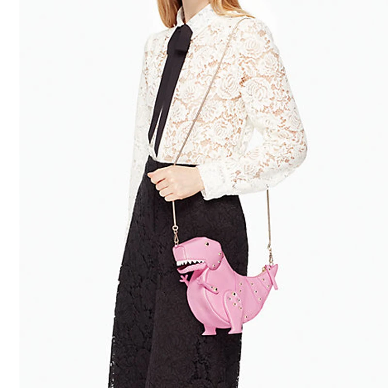 Мультфильм динозавра сумка заклепки цепи для девочек подростков Crossbody девушка