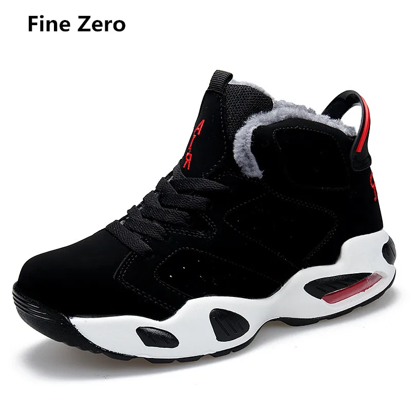 Fine Zero 2017 New Men Winter Warm Fur Plush inside High Tops Male Air Cushion Boots