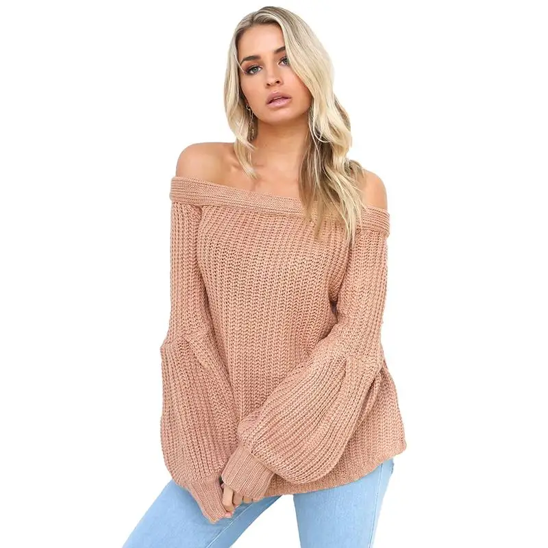 nude off the shoulder sweater