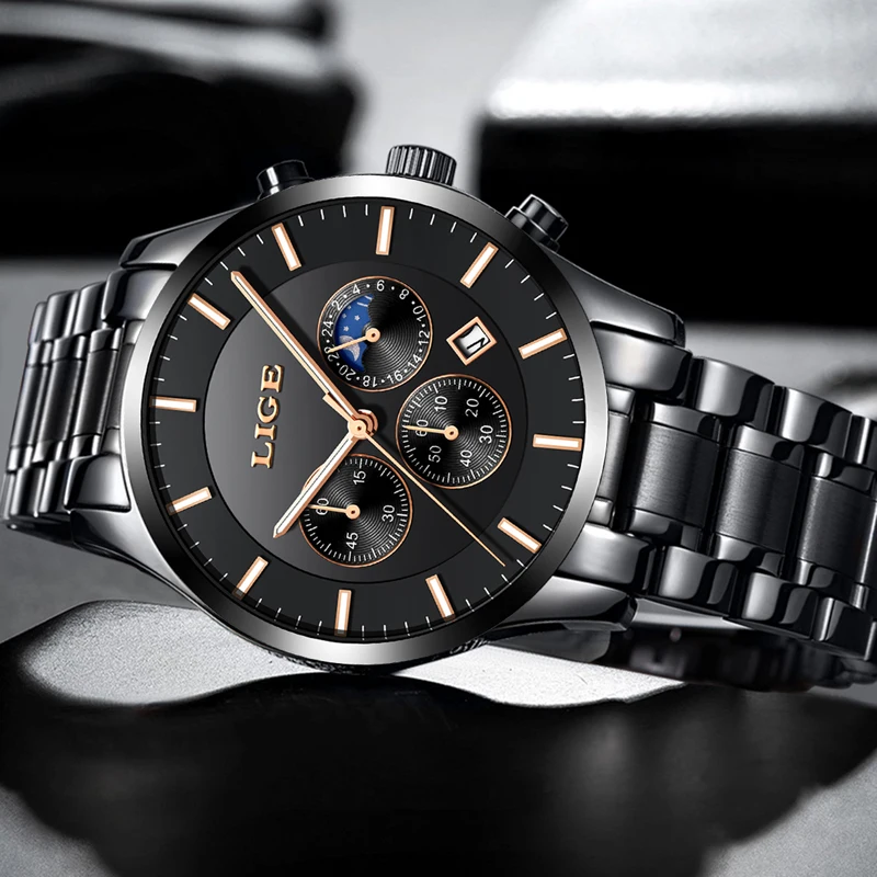 LIGE New Mens Watches Top Brand Luxury Men's Fashion Sports Quartz Watch Men Stainless Steel Waterproof Watch Relogio Masculino LIGE New Mens Watches Top Brand Luxury Men's Fashion Sports Quartz Watch Men Stainless Steel Waterproof Watch Relogio Masculino