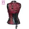 Corzzet Sexy Rettro Purple Brocade Steel Boned Steampunk Overbust Corset With Jacket Waist Slimming Gothic Corsets Plus Size 6XL ► Photo 3/6