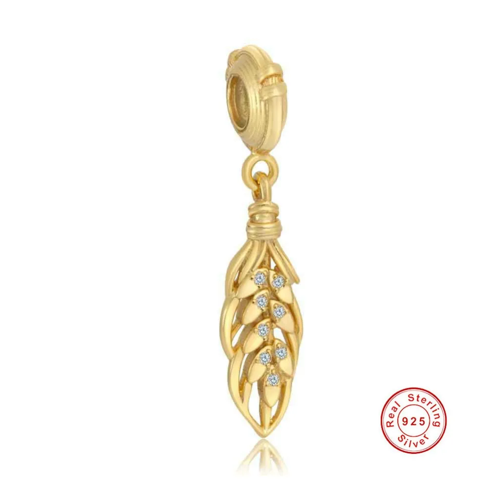 Gold Spike Pendant 925 Sterling Silver with Gold Plating,charm Cubic Zirconias
